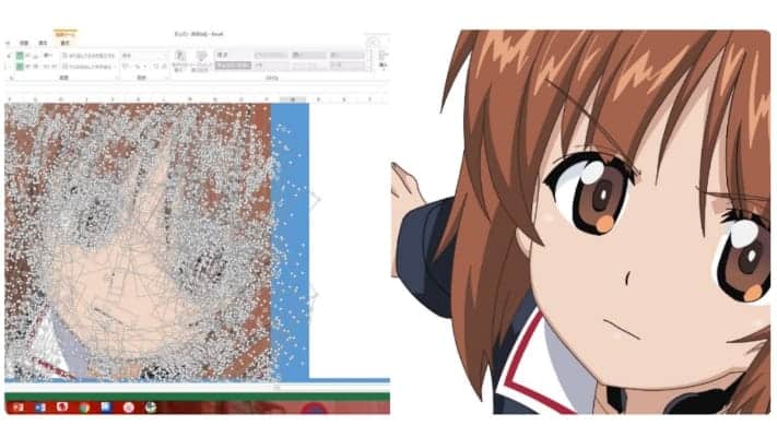 ตะลึง การ์ตูนแฟนอาร์ต Anime วาดด้วย Microsoft Excel ล้วนๆ - It24Hrs