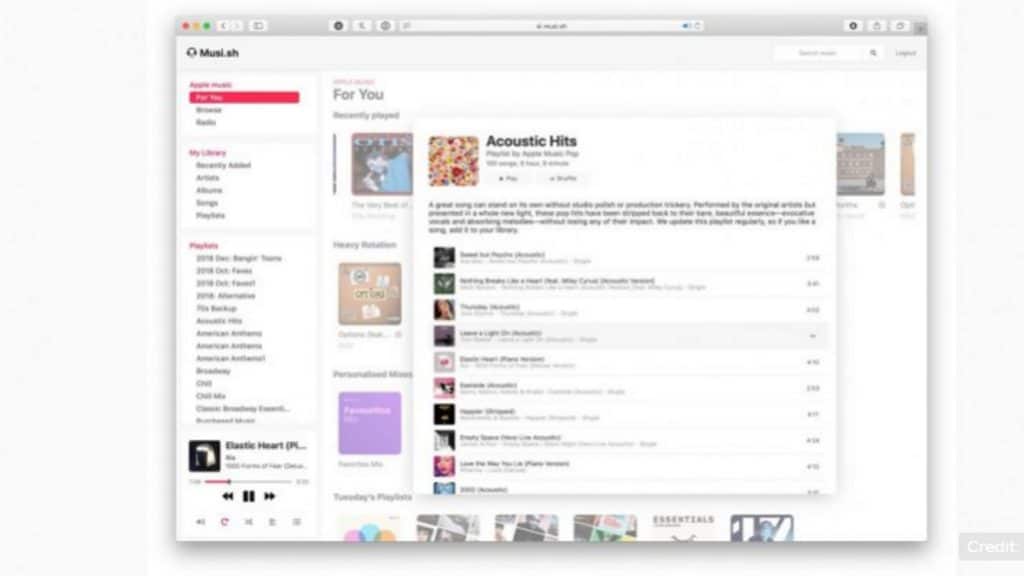 Apple Music บนเว็บเบราว์เซอร์ 