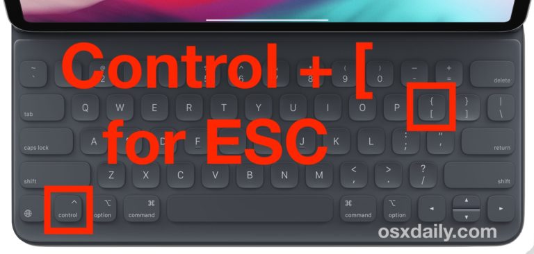 วิธีกดปุ่ม ESC บนคีย์บอร์ด iPad