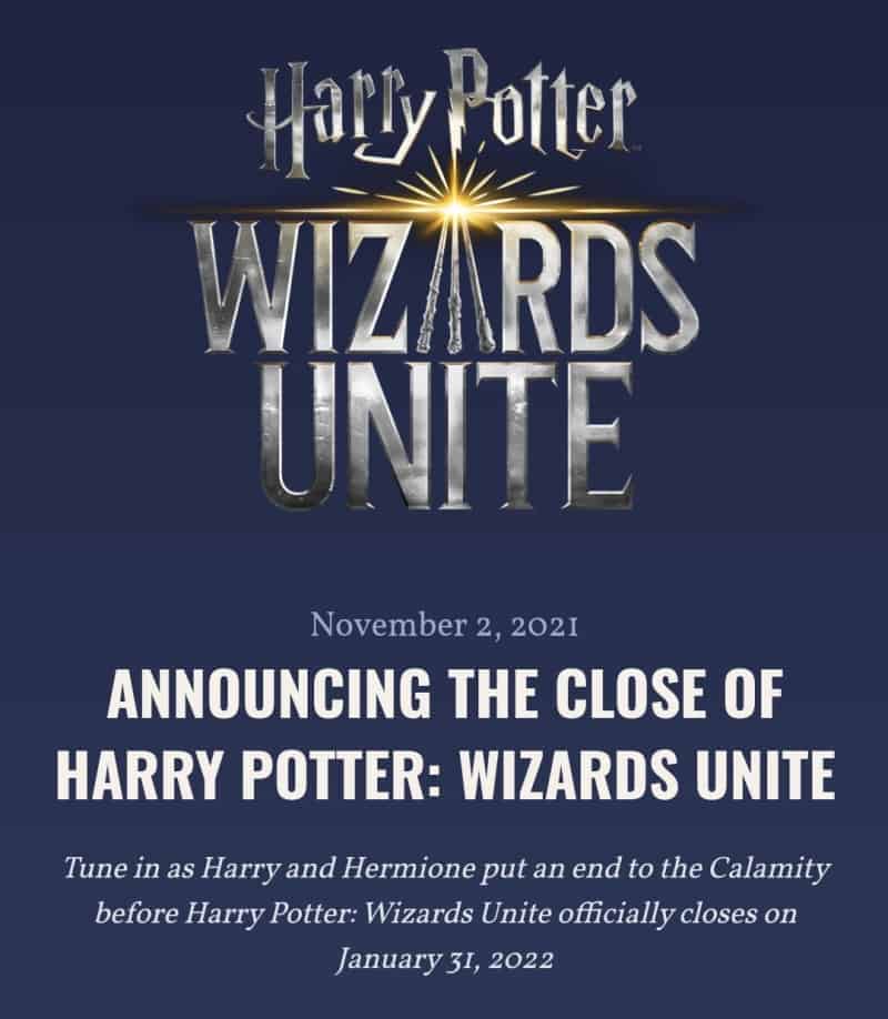เกม Harry Potter Wizards unite ประกาศปิดตัว
