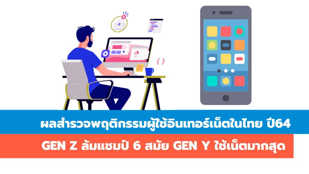 ผลสำรวจพฤติกรรมผู้ใช้อินเทอร์เน็ตในไทย ปี2564 GEN Z ล้มแชมป์ GEN Y ใช้ ...