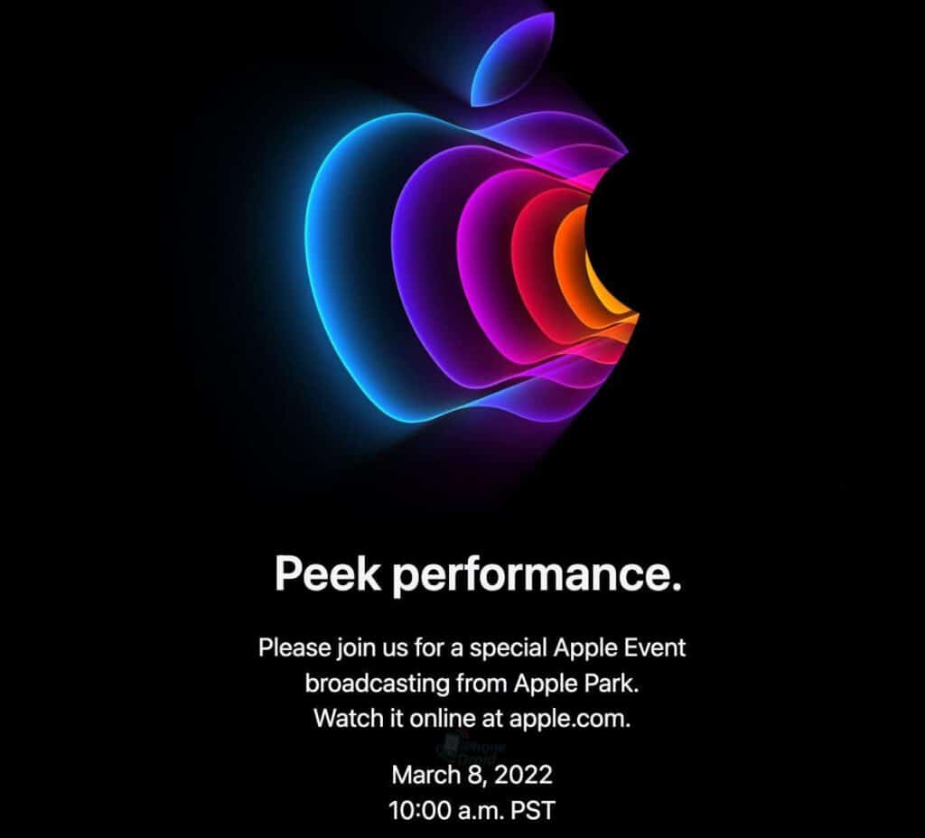 Apple Events ยืนยันจัดงาน วันที่ 8 มีนาคมนี้ ในชื่อ Peek Performance