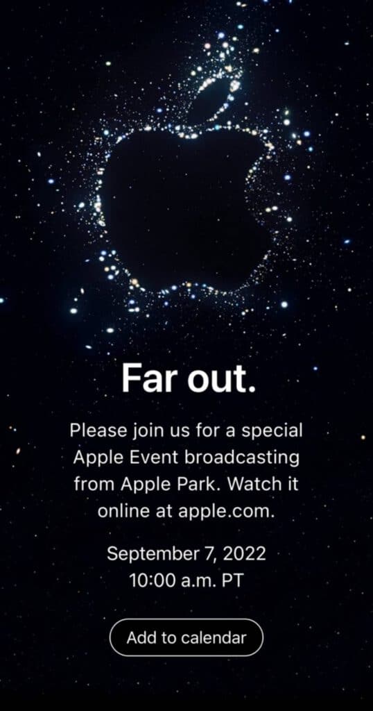 Apple ยืนยันจัดงาน Far Out กันยายนนี้