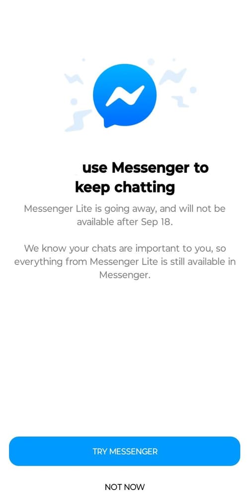 Messenger Lite จะปิดตัว